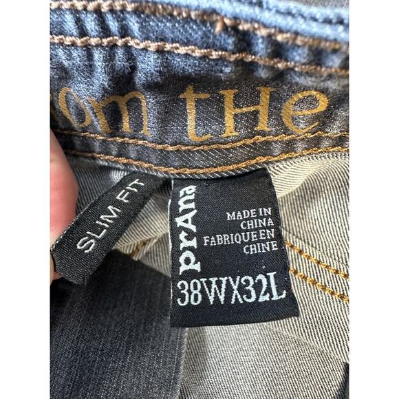 Prana Men Grey Black Hiking Jeans Breathe Slim Fit Size 38 32 - Picture 11 of 11